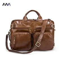 MVA Business Men’s Briefcase Handbags Genuine Leather Men Bag Shoulder Messenger Bags Portfolio Men Leather Back Pack Laptop Bag