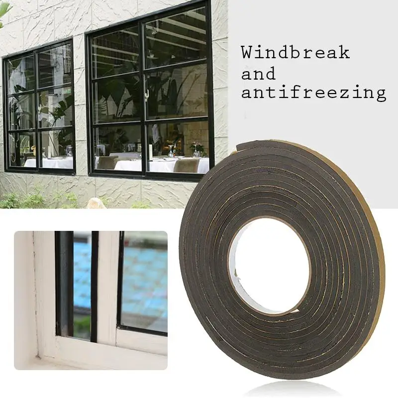 

Waterproof Adhesive Tape Foam Draught Excluder Seal For Door Window Strip Roll Black