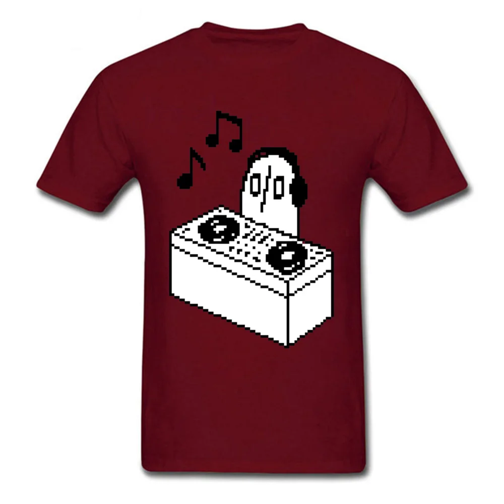 Napstablook DJ Pixel Arts 18275 Men Newest Tops Tees Crew Neck Mother Day 100% Cotton Fabric T-shirts Normal Tops Shirt Napstablook DJ Pixel Arts 18275 maroon