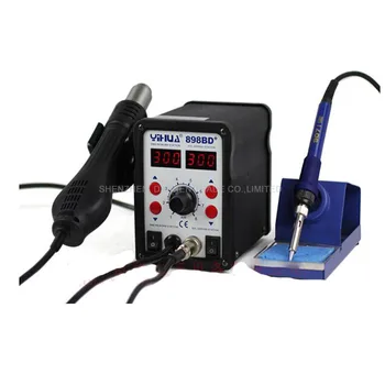 

2in1 Digital Display Electric Solder iron + Hot Air Heat Gun SMD Rework Soldering Desoldering Station