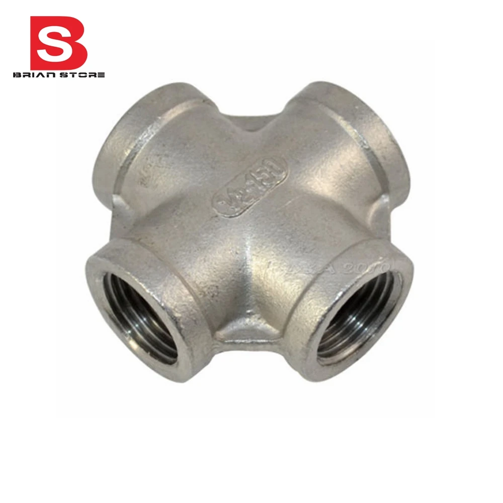 

DN15  Thread 4 Way Female Cross Coupling Connector SS 304 Pipe Fitting BSP