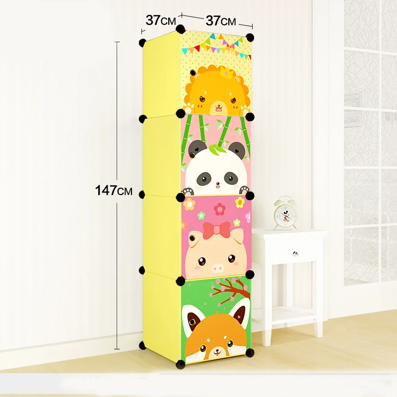 ديي نوع طفل شنقا خزانة سلك اضافية كبيرة للبيئة ycartoon مجتمعة خزانة خزانة بسيطة تخزين مربع