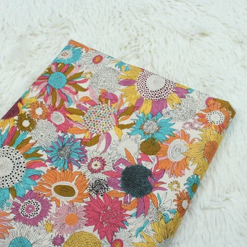 

140*50cm Retro chrysanthemum Sunflower Sewing Cotton poplin fabric DIY Handmade Material Sewing Fabric Patchwork