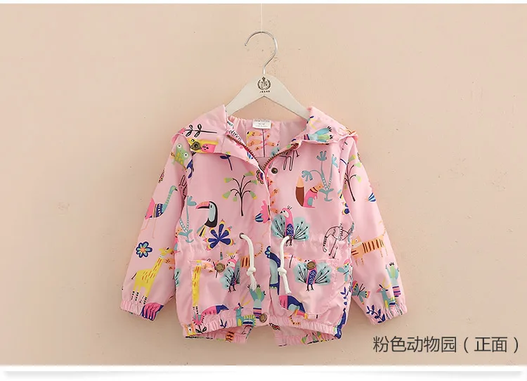 2018 Spring Female Child Children'S Clothing Baby Girl Animal Mouse Bird Painting Outerwear Hoody Jacket (7)