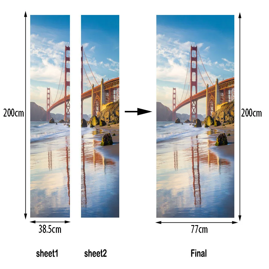 Церковные Золотые ворота мост знаменитые классические строительные двери наклейки домашний декор двери ворота наклейка