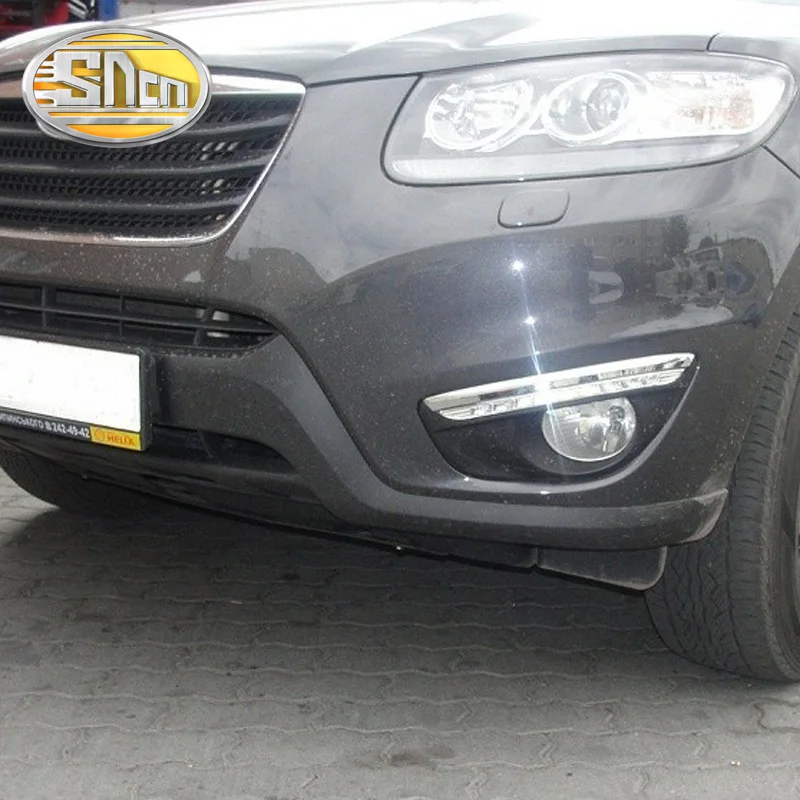 Для hyundai Santa Fe SantaFe 2010 2011 2012 дневные ходовые огни светильник DRL светодиодный Противотуманные фары крышка с желтым указатели поворота функции