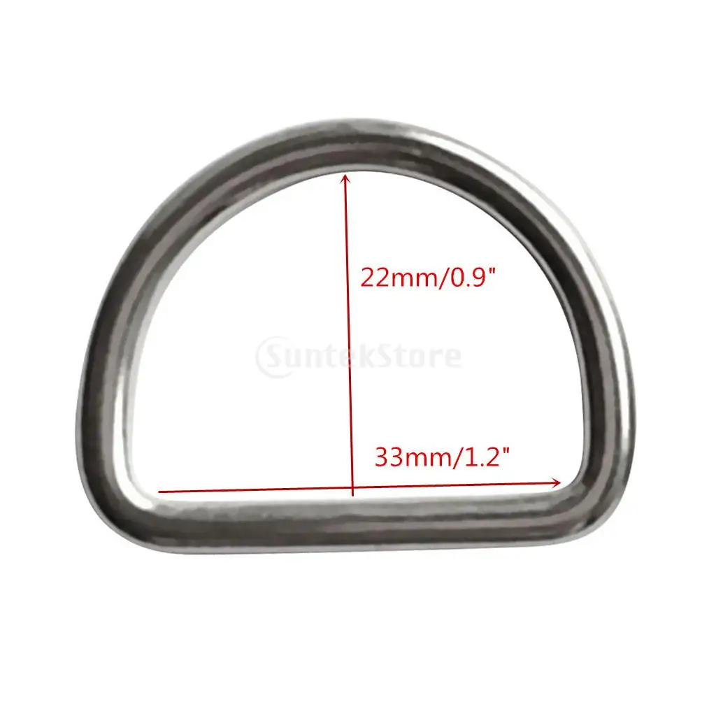 4pcs Diving Scuba D Ring for 30mm Webbing Weight Belt - Marine 316 Stainless Steel