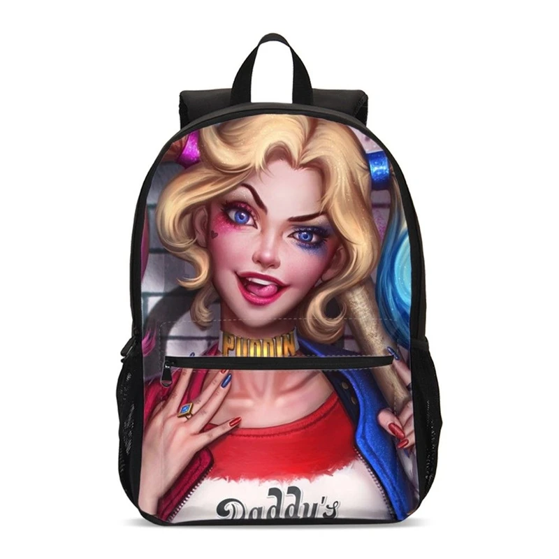 Модный дизайнерский школьный рюкзак Harley Quinn высококачественный прочный для