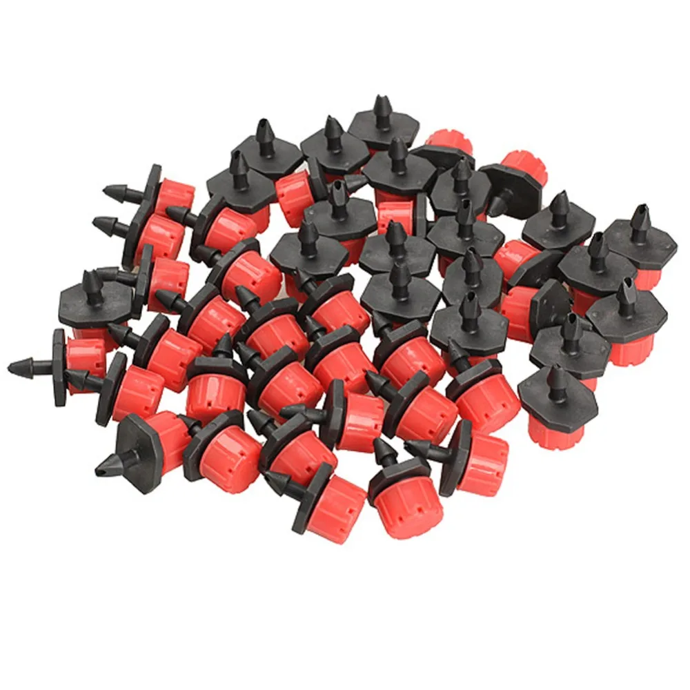 

50pcs Micro Flow Dripper Drip Head 1/4 Inch Hose Garden Irrigation Misting BS
