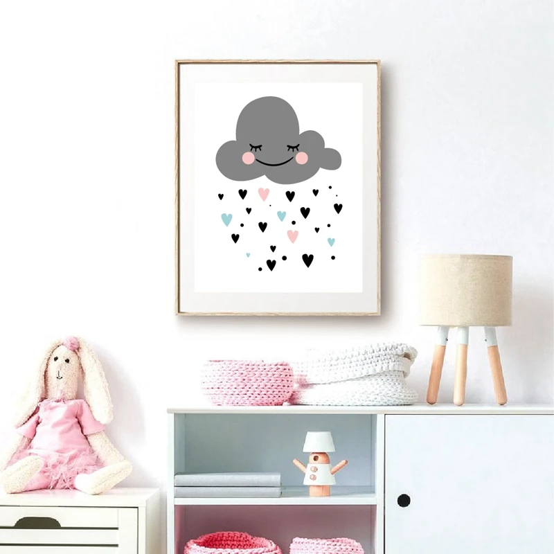 cloud poster print kids room decor