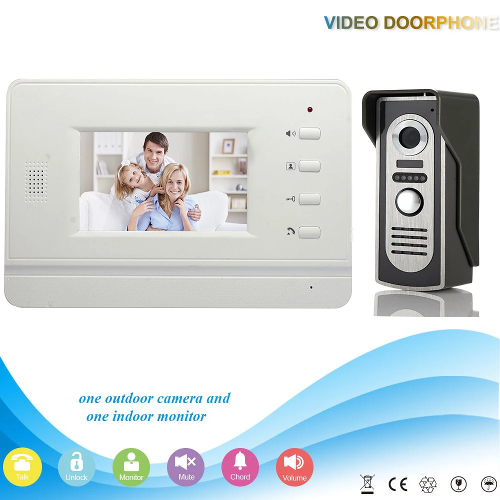 

XSL-V43B3-M2 1V1 2016 Hot selling 4.3 Inch security Intercom system Video Door Phone work with electronic door Intercom System