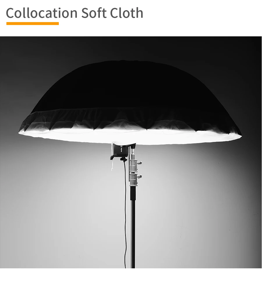 Godox 60 дюймов 150 см черный белый светоотражающий зонтик студийный светильник ing светильник зонтик с большой крышкой рассеивателя