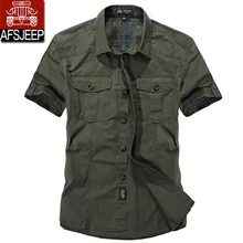 2017 new men s summer short sleeve military uniform high quality 100 cotton lapel jeep style