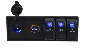 

IZTOSS DC 24V LED Digital voltmeter power Socket with toggle rocker switch jumper wires and housing holder