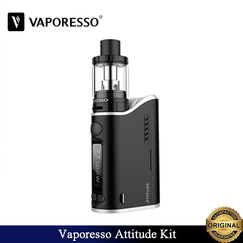 

Original Vaporesso Attitude Kit 80W Attitude TC Box Mod Estoc Tank With EUC Ceramic Coil Electronic Cigarette Vaporizer Vaping