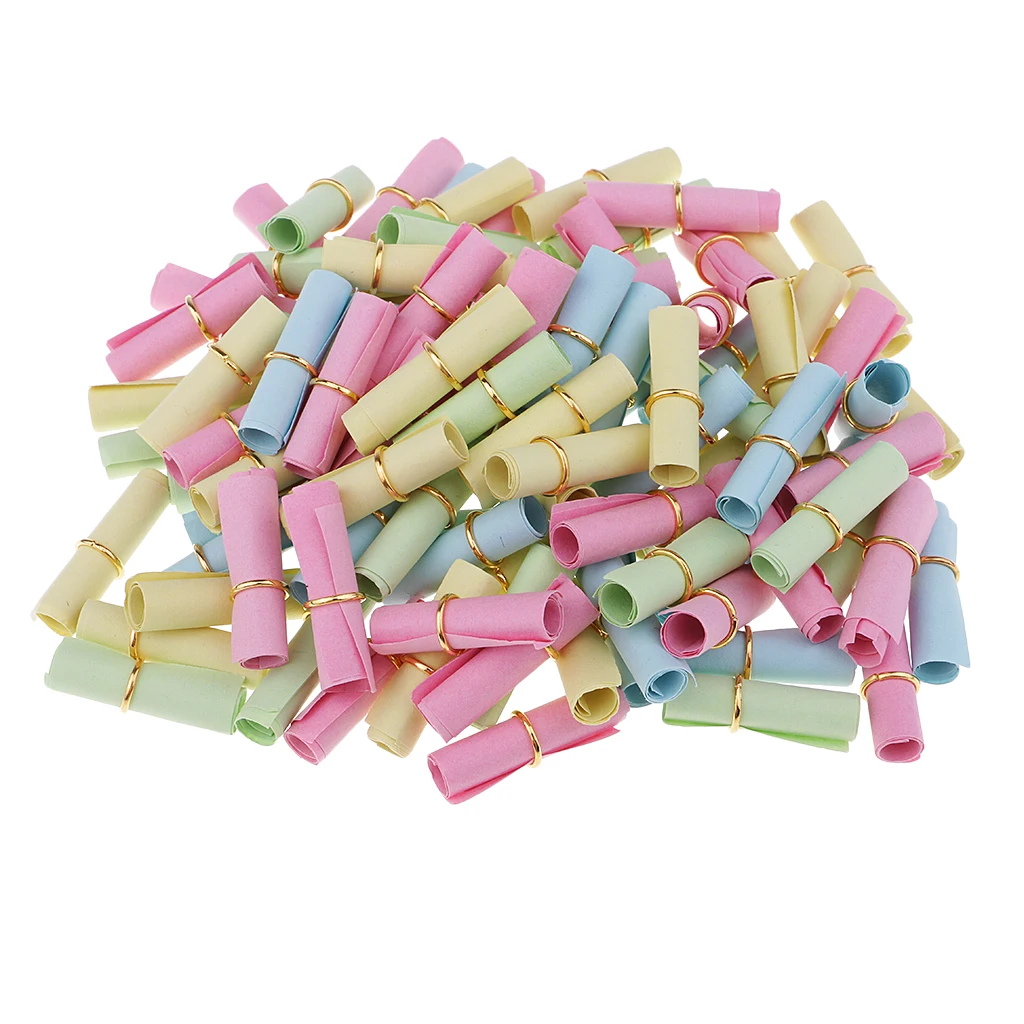 100 Pieces Wishing Paper Rolls Love Note Paper Letter Decoration Wishing Gift Love Letterhead Paper Stationery Paper