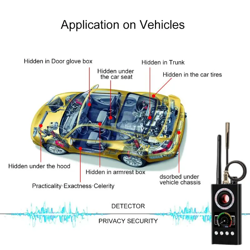 OOTDTY анти шпион Радиочастотный детектор скрытая камера искатель ошибка gps беспроводной сигнал тревоги сканер K68