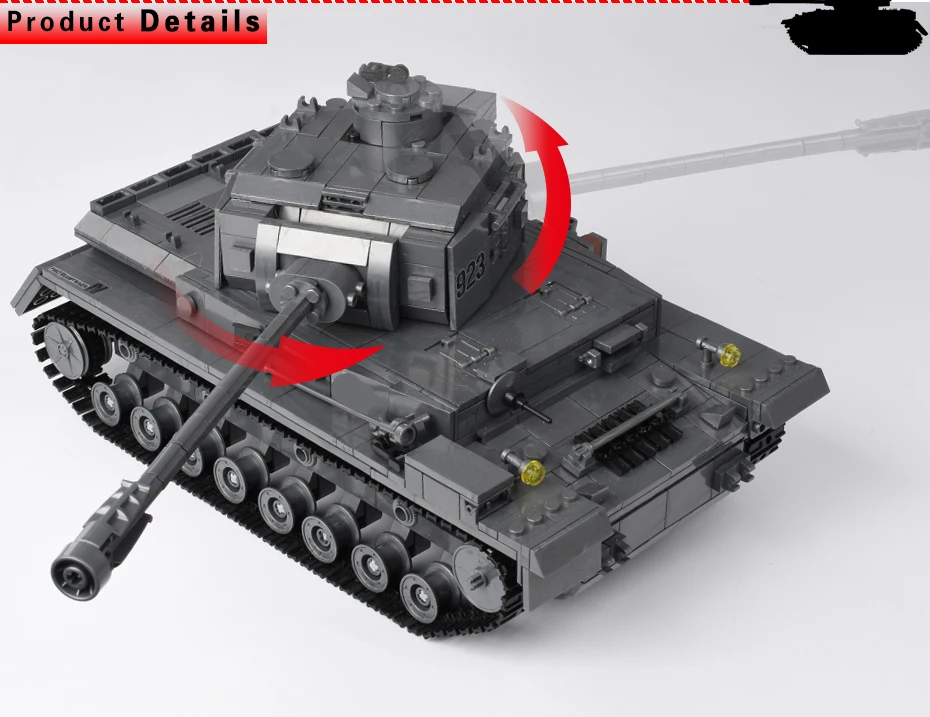 1193+ шт, военные блоки, Военный танк, 3D модель, PZKPFW-IV, строительные блоки, набор строительных игрушек, развивающие строительные игрушки для детей