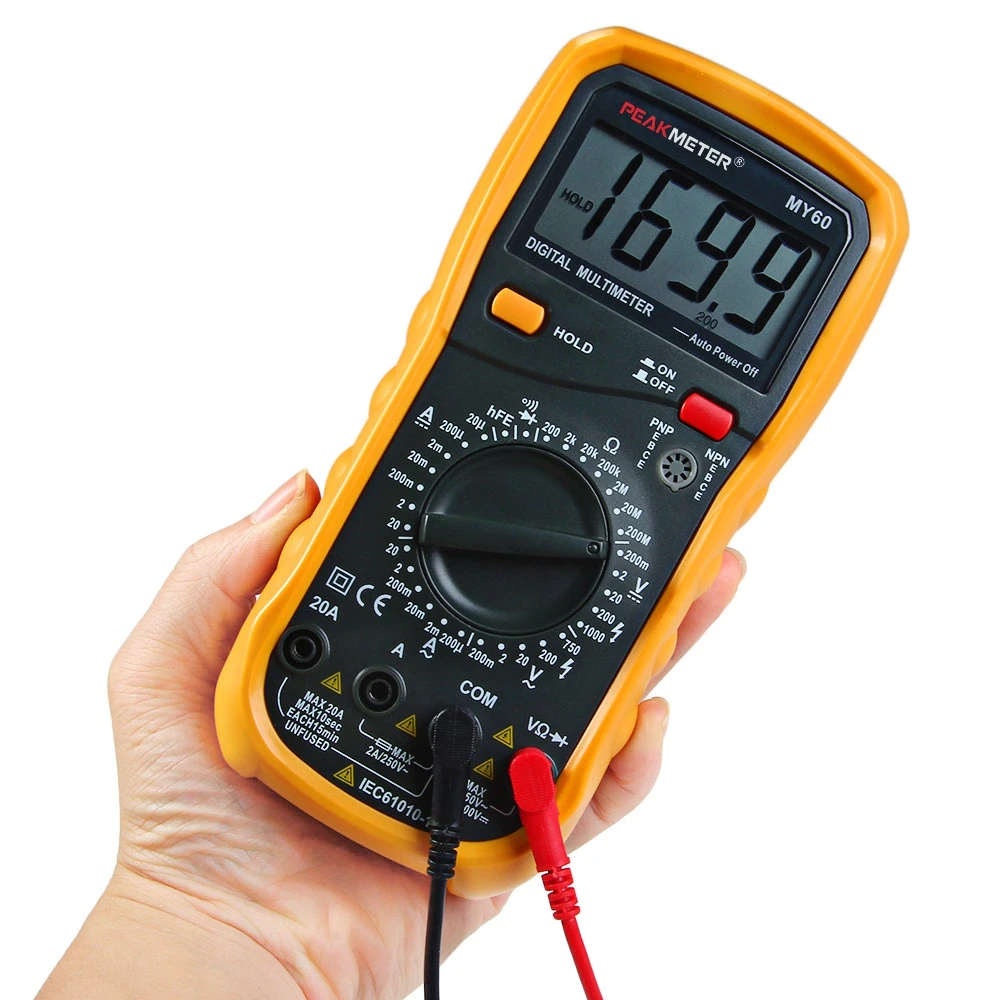 PEAKMETER MY60 Professional Digital Multimeter AC/DC LCD 2000 C Voltmeter Voltage Current