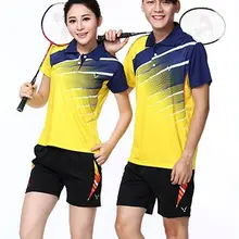 Новая быстросохнущая Спорт, бадминтон рубашки одежда для женщин/мужчин, Теннисный костюм, Теннисный набор, настольный теннис шорты набор, комплекты одежды для бадминтона