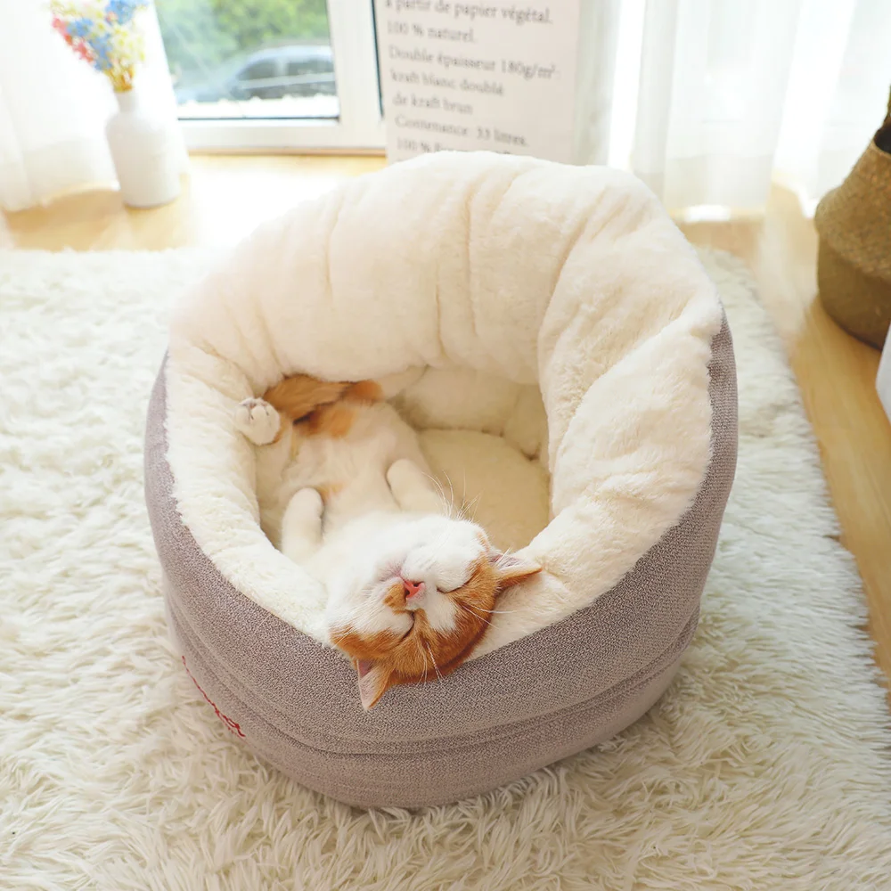 Hoopet Кошка Кровать дом корзина для кошек Собака Зимняя кровать Теплый Щенок