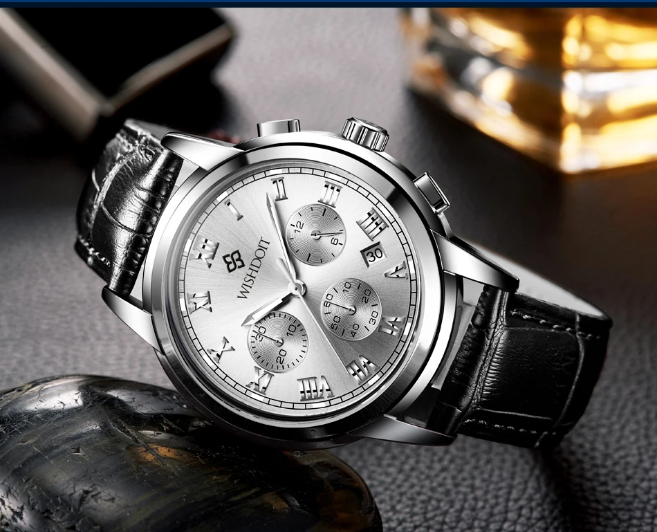 WISHDOIT Лидирующий бренд мужские часы из нержавеющей стали мужские модные бизнес Кварцевые XFCS мужские наручные часы Relogio Masculino часы
