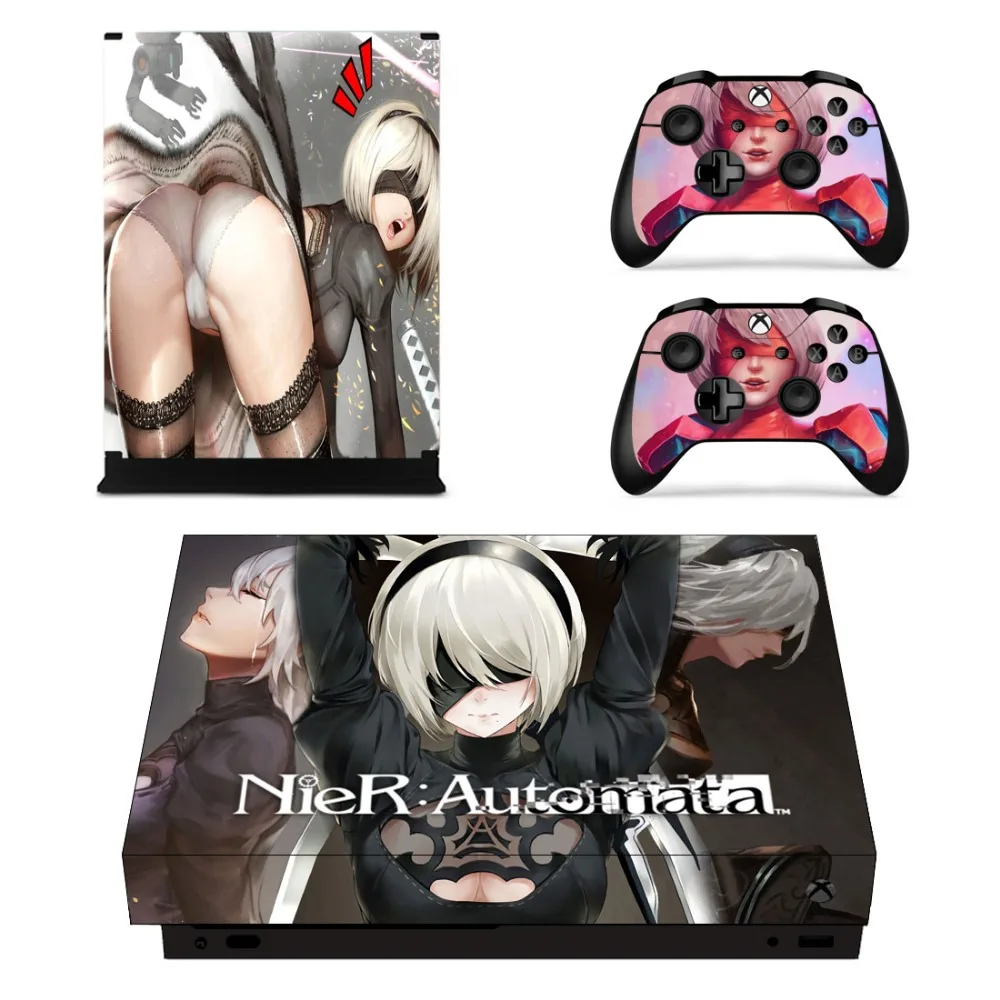 NieR Automata лицевые панели кожи консоли и наклейка на контроллер для Xbox One X консоли+ контроллер кожи стикер