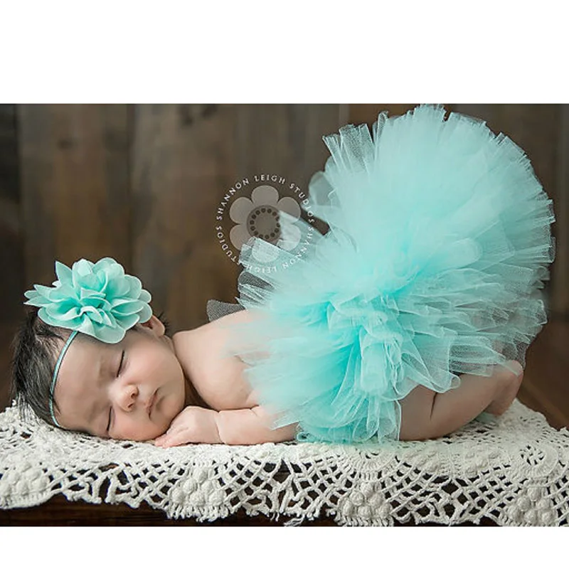 Сладкий юбка-пачка для новорожденных с соответствующими Винтаж Стиль цветок оголовье Потрясающие бутафория для фотографирования юбка-пачка TS017 - Цвет: Color 4