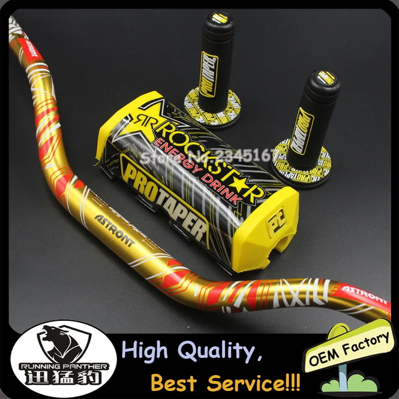 1 1/8 28MM Motorcycle Handlebars Fat Bars+ Grips Protaper Bar Pad For