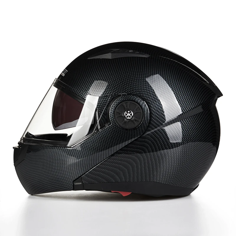 Мотоцикл JIEKAI шлемы с двойным козырьком из углеродного волокна Moto Casco модульный откидной шлем DOT одобренный 115 гоночные мотокроссные шлемы