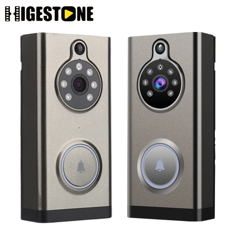 Higestone Smart Video Doorbell Wireless built-in Battery Outdoor ring bell Monitor viewer IR Night Vision peephole WIFI IP65 APP |