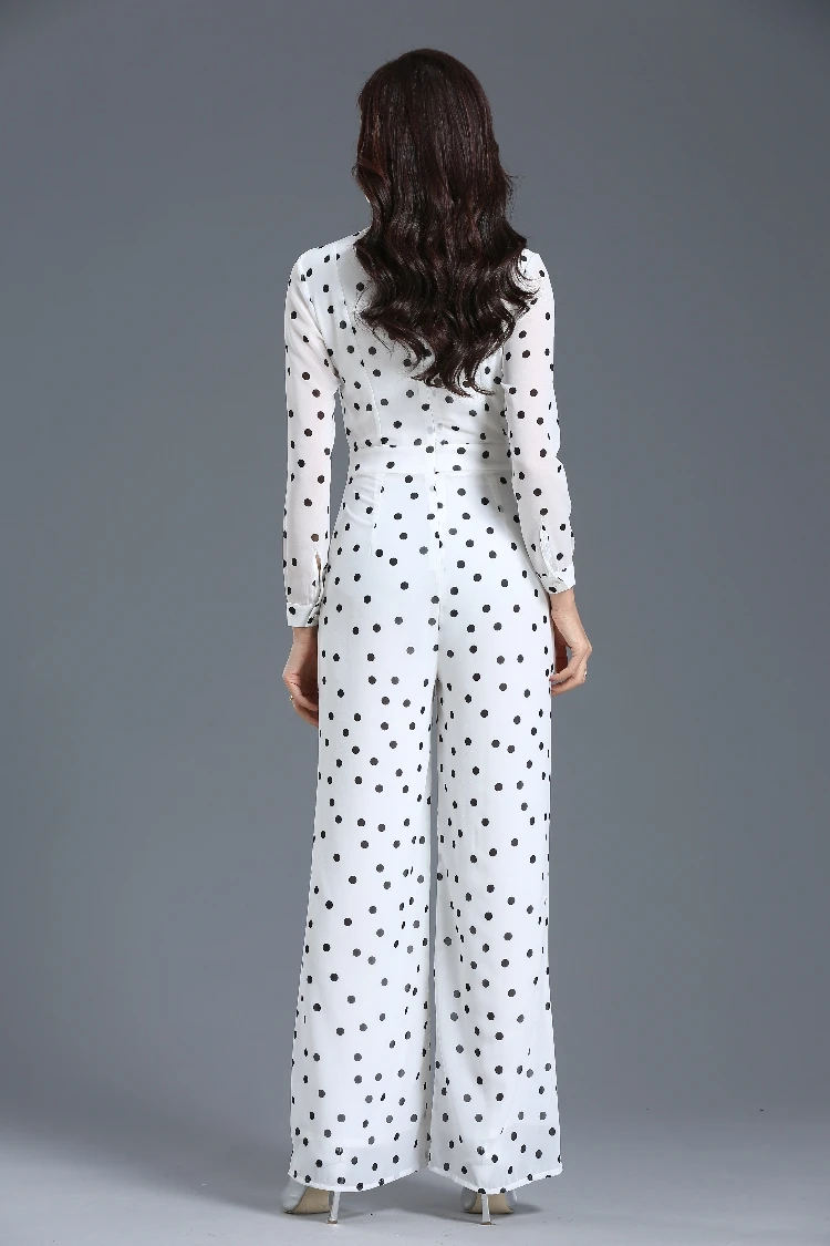 Jumpsuit for Women 2019 Summer Party Overalls Long Sleeve Dot Chiffon Bohemian Elegant Full Length Wide Leg Suit Plus Size 3XL Jumpsuit for Women 2019 Summer Party Overalls Long Sleeve Dot Chiffon Bohemian Elegant Full Length Wide Leg Suit Plus Size 3XL
