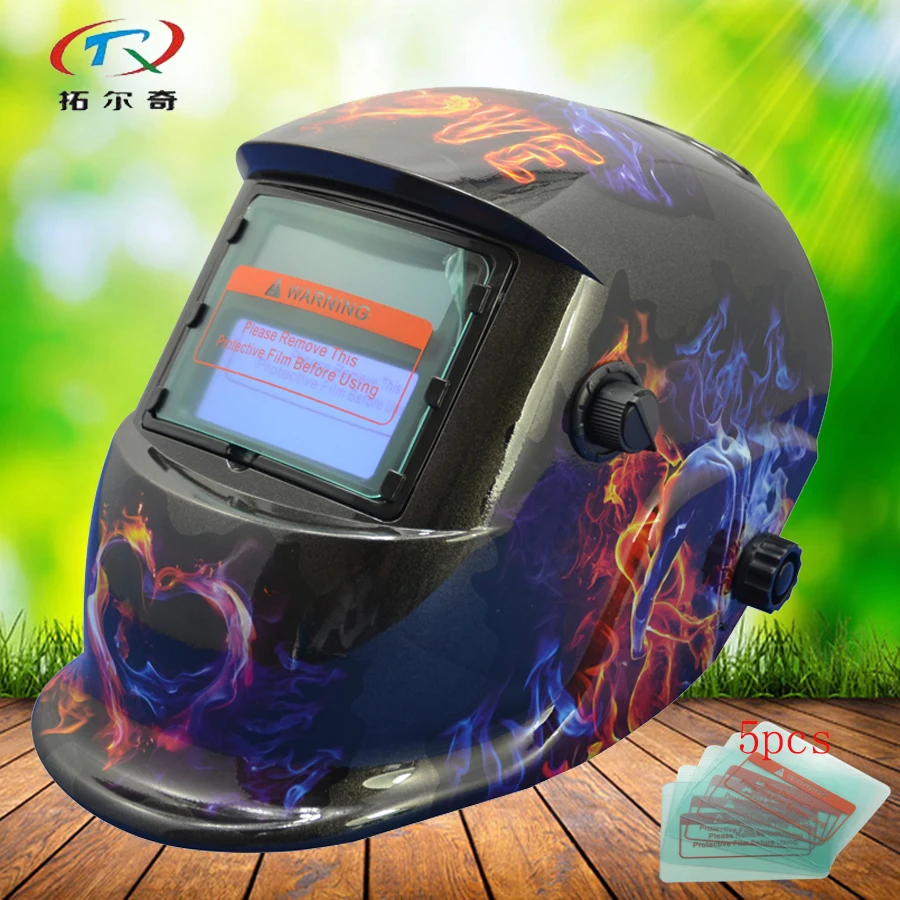 Máscara de Soldagem Capacete de Soldagem Solar e Fonte da Bateria Preto Escurecimento Automático Marca Crânio Solda Completa Hd11 2200de Tig pp