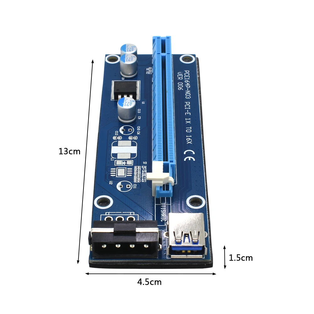 Tishric Ver006 Pci e удлинитель Express Riser Card 1 16x USB 3 0 кабель Sata на 4pin Molex Power для майнинга