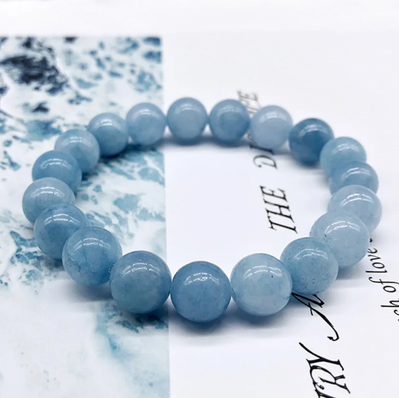 REGELIN 4/6/8/10/12mm Natural Stone Angelite Round Loose Beads Bracelets jewelry for women Gift Men Bracelet Drop Shipping