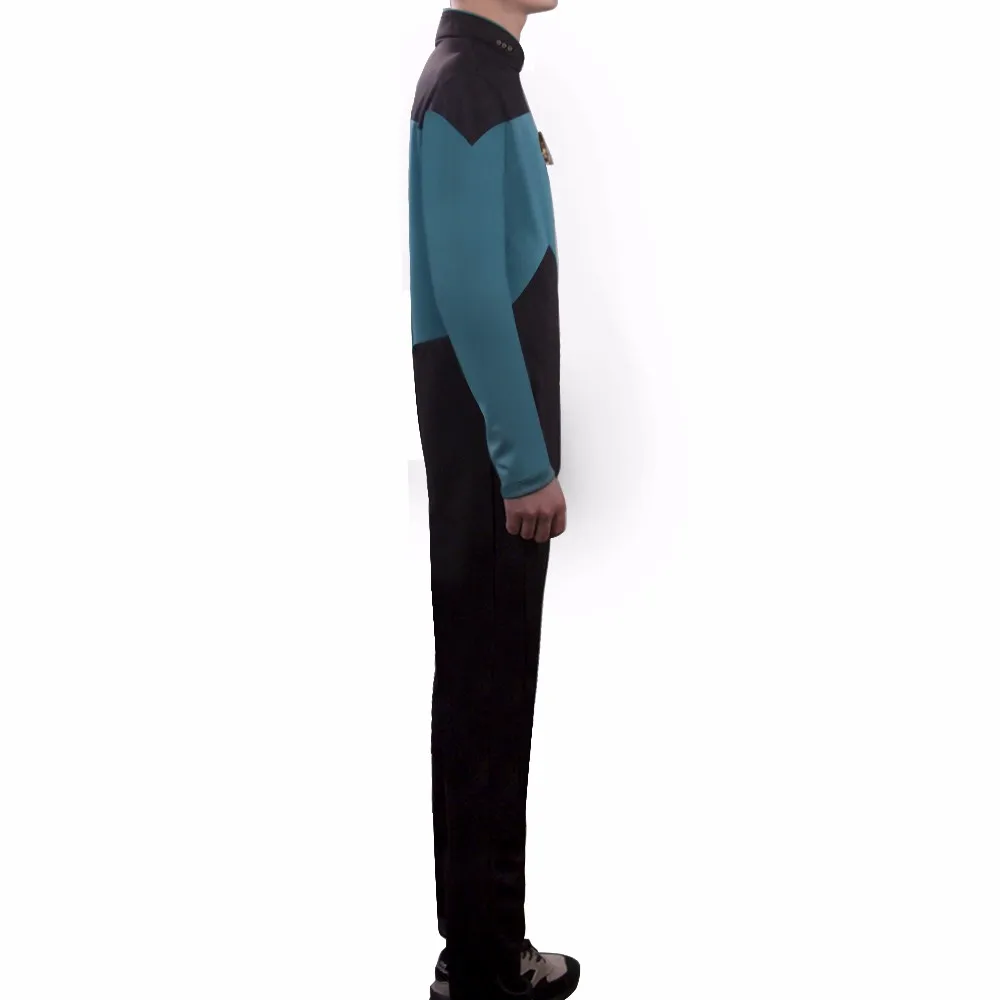 Комбинезон со звездным рисунком Trek The Next Generation Косплей Костюм Синий Хэллоуин униформа для женщин и мужчин