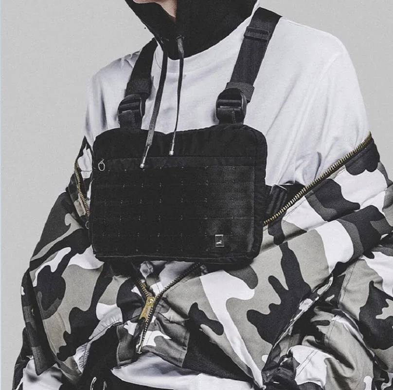 Модная Мужская Уличная сумка в стиле хип-хоп, повседневная функциональная тактическая нагрудная сумка Kanye West, крутая мужская сумка через плечо c22
