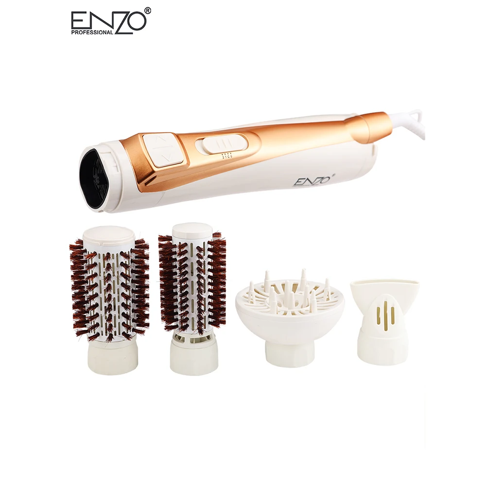 ENZO Электрический вращающийся для волос сушилка щетка профессиональный 4 в 1 многофункциональный фен, расческа