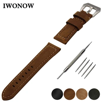 

Genuine Leather Watch Band 22mm for LG G Watch W100 / W110 / Urbane W150 Stainless Steel Tang Buckle Strap Wrist Belt Bracelet