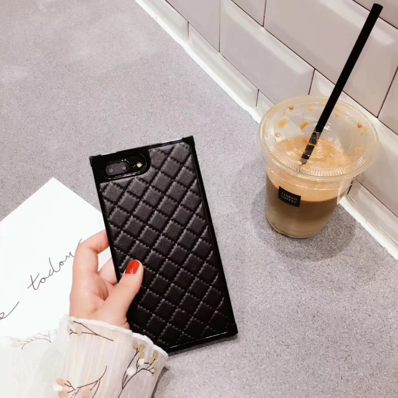 Aoweziic Luxury big small real mobile phone shell 7Plus lambskin For iPhoneX XS soft package 6s 8plus falling Protective sleeve
