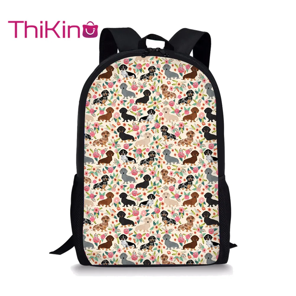 

Thikin Cute Dogs Puppy School Bag for Teenager Backpack Girls Travel Package Shopping Shoulder Bag Women Mochila