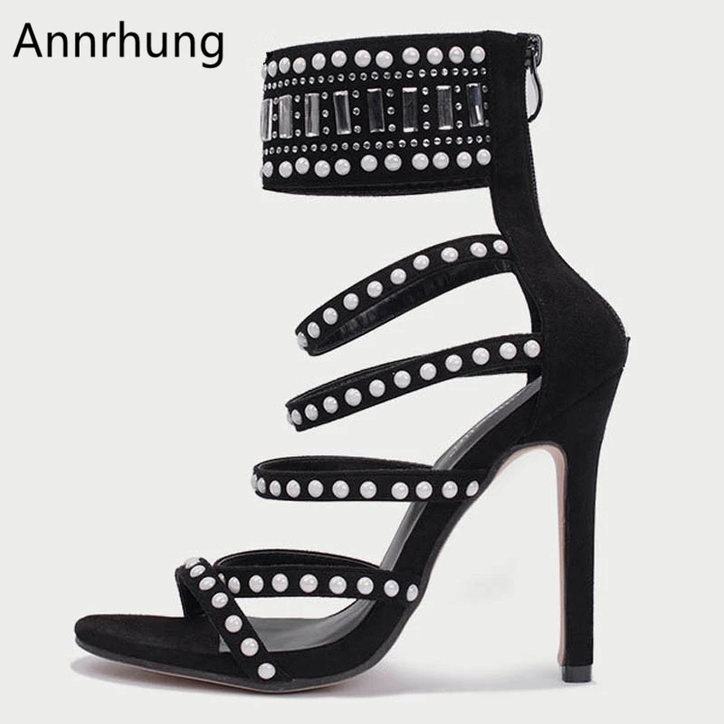 

Latest Stylish String Bead Gladiator Sandals Women Sexy Open Toe Narrow Band Stiletto Heels Crystal Party Sandalias Women