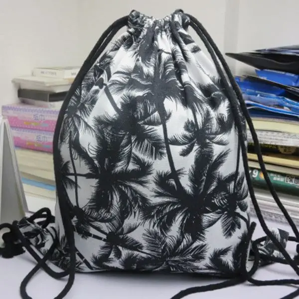 ABDB Печати Drawstring Рюкзак сумки на плечо Gym Bag