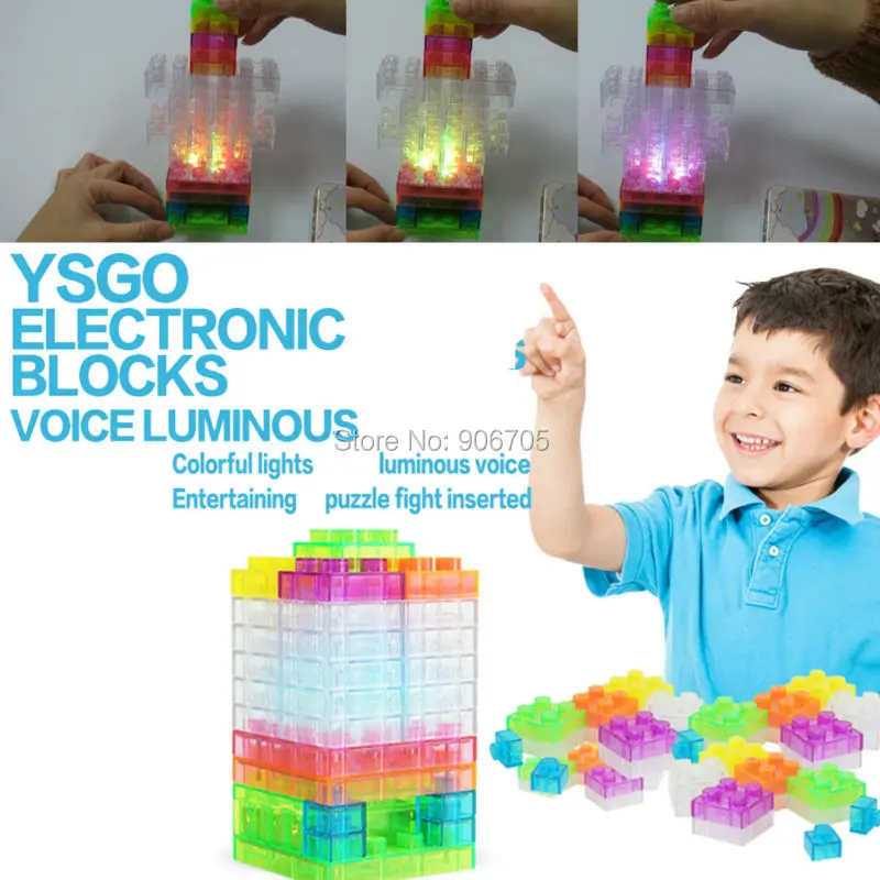 

Voice luminous sound controlled rhythm electronic blocks DIY Kits Integrated circuit building blocks snap circuit model toys