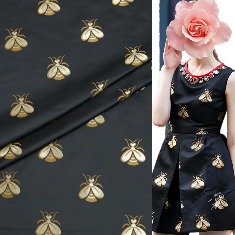 

1 meter jacquard brocade fabric for sewing yarn-dyed cloth overcoat fabrics bees high quality patchwork DIY telas fat quarters