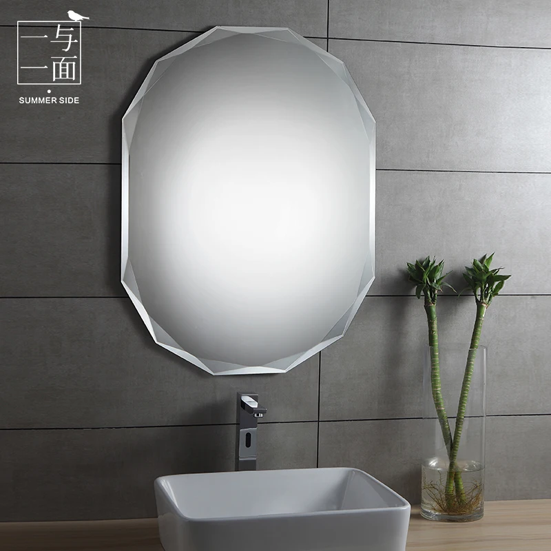 Современное минималистичное Безрамное бездырочное зеркало для ванной, настенное туалетное зеркало для ванной комнаты, туалетный Макияж, аксессуары для ванной комнаты, зеркало