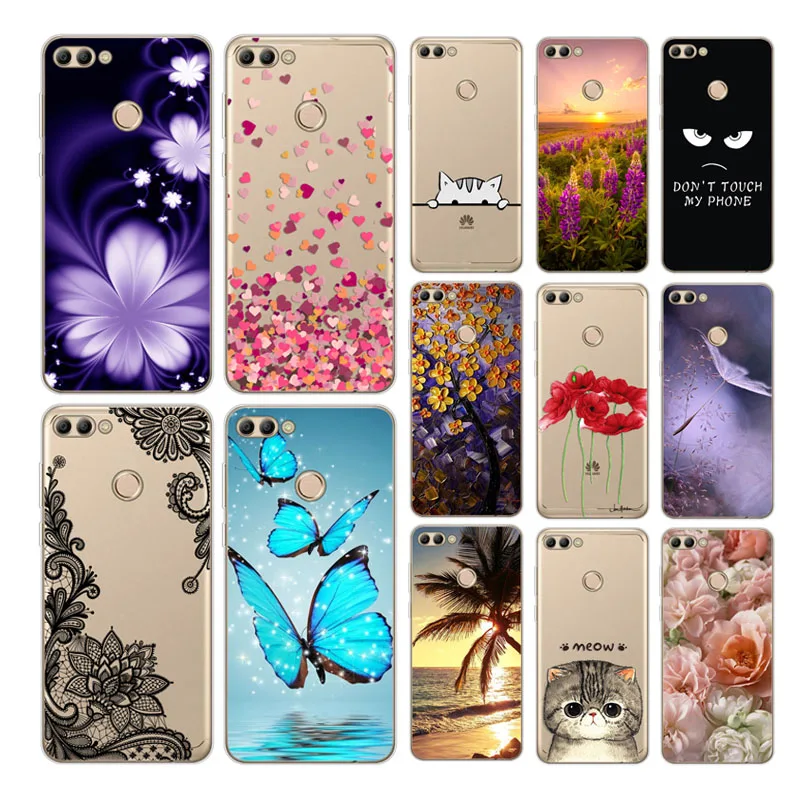 

Goterfly silicone case for huawei y9 2018 colorfull cute printing protective Back cover y9 2018 soft silicon TPU phone case cove