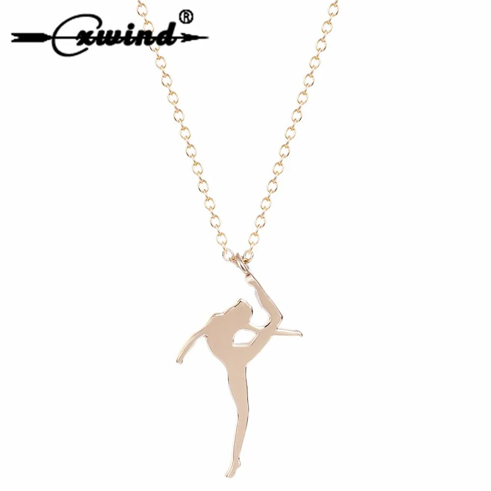 

Cxwind Charm Figure Dancing Ballerina Dancer Necklace Ballet Dance Pendant Necklace Wedding Jewelry Gift for Girl Women Collar