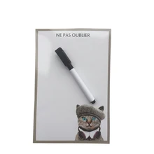 cat series printed Dry Erase Flexible Magnetic Whiteboard Message board Memo Pad Dialog Box Magnet
