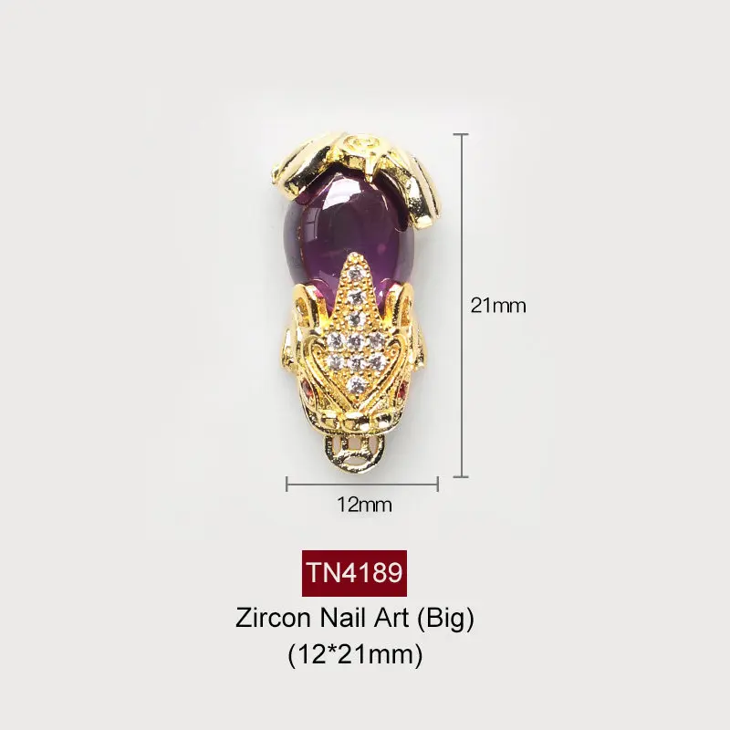TN4189 5 шт./лот Храбрые войска 3D красный металл Циркон ногтей украшения luxury Кристалл год серии ногтей аксессуары маникюрные украшения - Цвет: TN4189